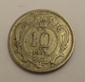 Austro-Węgry 10 heller 1907 rok