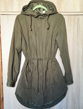 H&M oliwkowa khaki parka płaszcz M/L