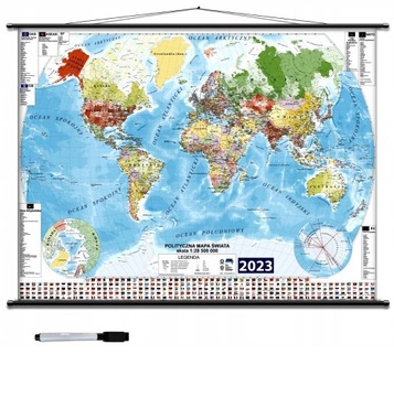 ŚWIAT MAPA ŚCIENNA POLITYCZNA 1:28 500 000 WER.PL