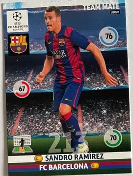 karta Sandro Ramirez, Panini, UEFA, Champions Leag