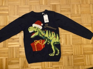 Sweter dziecięcy świąteczny, Next, 128 cm