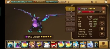 Summoners War 1xLD (Grogen Dark Dragon) starter