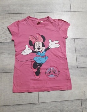 Różowa bluzeczka z myszką Minnie r.122-128cm 