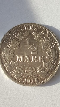 1/2 Marki 1916 G Deutsches Reich  srebro #112