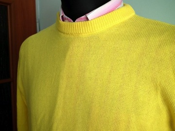 Sweter uniseks z dzianiny bawełnianej jedyny żółty
