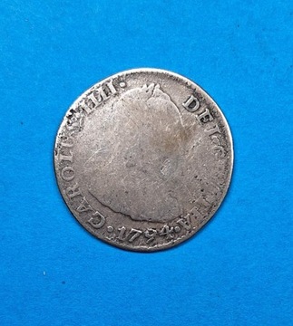 Peru 2 reale 1794 kolonia hiszpańska, srebro 0,896