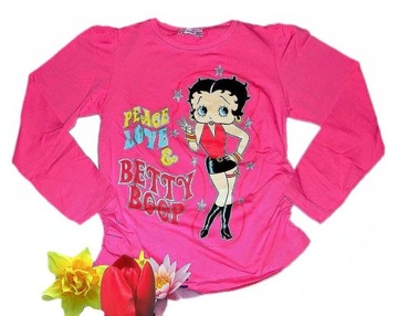 BETTY BOOP  tunika długi rękaw 128(7/8L)amarant