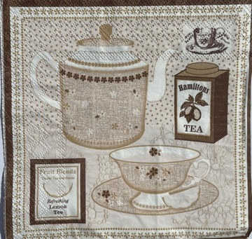 Serwetka decoupage TEA SHOP 33x33 cm 1szt