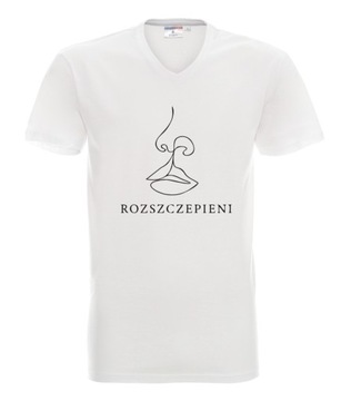 T-SHIRT z dużym logo ROZSZCZEPIENI nadruk roz.M