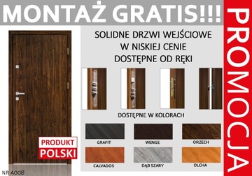 Drzwi wejściowe drewniane i metalowe z montażem