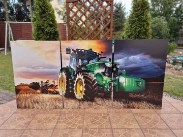 OBRAZ TRYPTYK 3X20X30cm JOHN DEERE CIĄGNIK TRAKTOR