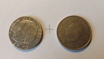 1 korona Szwecja 1976 r +  2008 w gratisie  (2925)