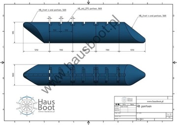 Pływak XXL 860L LLDPE EPS 70 houseboat platforma