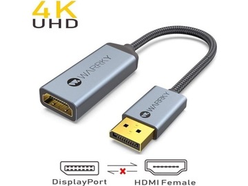 Warrky Kabel Adapter DisplayPort do HDMI 4K