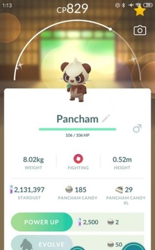 Pokemon go Shiny Pancham Wymiana Trade 30 days