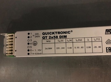 statecznik ściemnialny quicktrnic QT 2x58 DIM