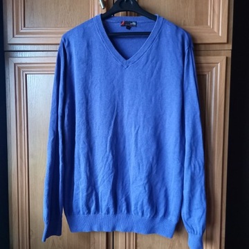 fioletowy męski sweter 2xl 100% bawełna 