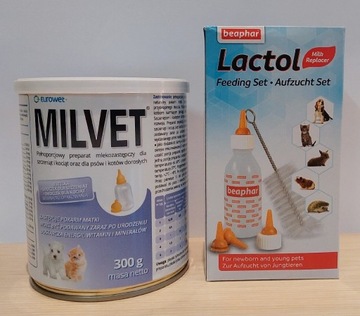 MILVET (mleko zastępcze) + butelka ze smoczkiem