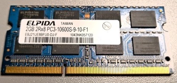 RAM SODIMM DDR3 ELPIDA 2GB 2Rx8 PC3-10600S-9-10-F1