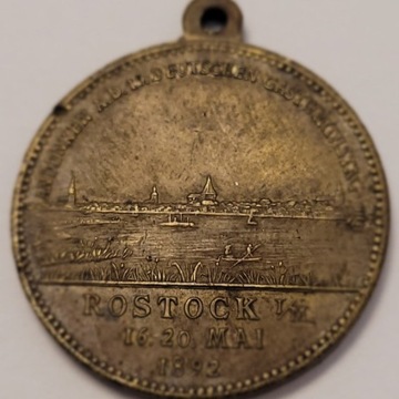 Prusy 1892 Rostock medal na 100 lecie miasta rzad.