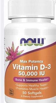 NOW Foods Witamina D3 50,000IU 50000 | 50 kap