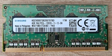 Pamięć RAM DDR3L 4GB firmy Samsung / PC3L-12800S 