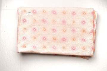  Tkanina materiał - Różowe-pomarańcz wzór