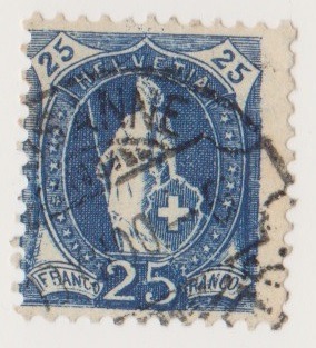 89D Standing Helvetia Szwajcaria 1908