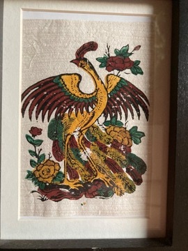 Ręcznie malowany na ryżowym papierze Feniks