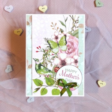 Dzień Matki - kartka z motywem florystycznym