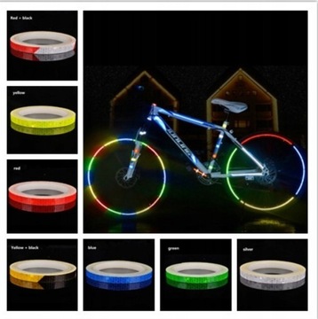Taśma odblaskowa fluorescencyjna na rower pomara,.