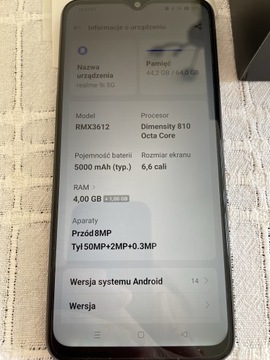 REALME 9i 5G 4/64 GB android 14