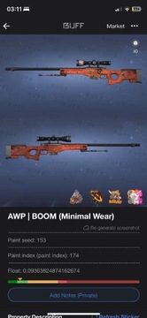 AWP - BOOM |MW| csgo skins