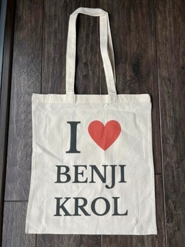 Torba tote bag i love Benji Krol serce heart