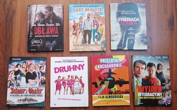 Film dvd + książka, komedia/dramat, 7szt, Nowe