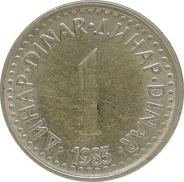 Jugosławia 1 dinar 1983, KM#86