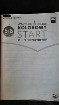 Wpisy do dziennika 5-6 latki, kolorowy start