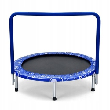 Składana trampolina z poręczą dla dzieci do zabawy i ćwiczeń