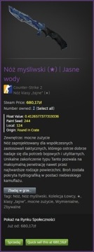 Skin CS2 Nóż myśliwski | Jasne wody