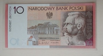 10 zł - 2008 r. - Józef Piłsudski - UNC