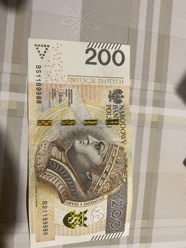 Banknot 200 złotych numer seria