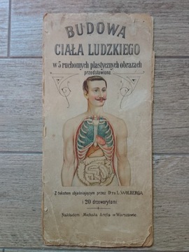 Album/książka "Budowa ciała ludzkiego" w 5 ruchomych obrazach, rok 1901