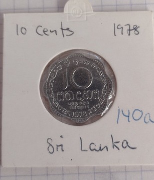 (1106) Sri Lanka 10 centów 1978 UNC