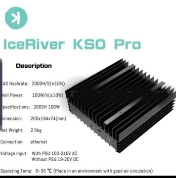 Iceriver ks0 pro 200 kaspa nowe @280Ghz od ręki