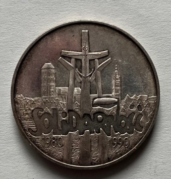 Moneta 100000 zł Solidarność 1990 srebro