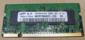 Pamięć DDR2 1GB SAMSUNG 2Rx16 PC2-5300S-555-12-A3