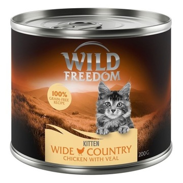 Wild Freedom Kitten, 6x200 g  Cielęcina i kurczak