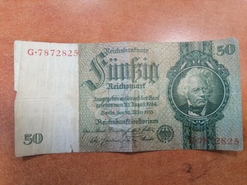 Banknot Niemcy 50 Marek 1924 r. Seria - G
