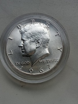 USA 1/2 pół dolara 1967 r J  Kennedy srebro 