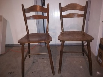 Krzesła z Radomska PRL lite drewno